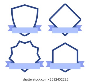 Conjunto de coleções de formas de etiquetas e emblemas vintage. Ilustração vetorial. modelo para correção, insígnias, sobreposição.