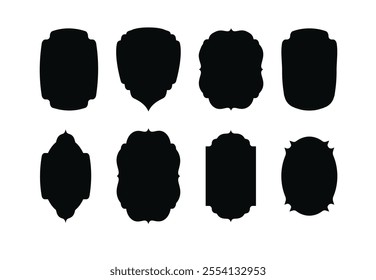 Set of vintage label and badges shape collections. Black template for patch. Vector