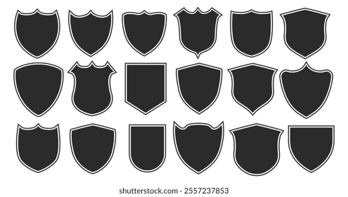 Set of vintage label and badges shape collections. Vector illustration. Black template for patch, insignias, overlay.