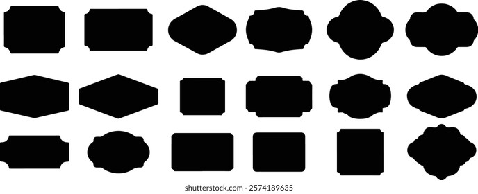 Set of vintage label and badges shape collections. Vector illustration on white background