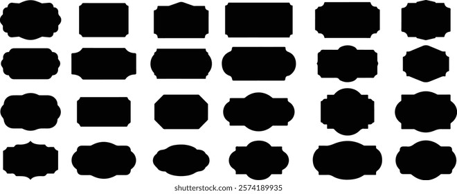 Set of vintage label and badges shape collections. Vector illustration on white background