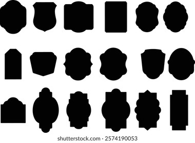 Set of vintage label and badges shape collections. Vector illustration on white background