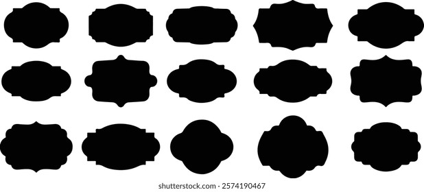 Set of vintage label and badges shape collections. Vector illustration on white background