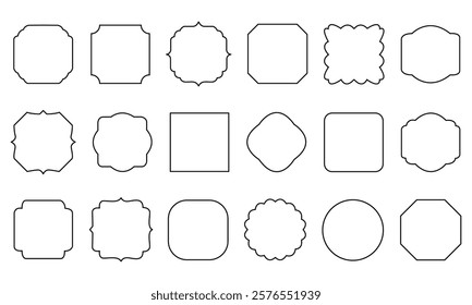 Set of vintage label and badges shape collections. Vector illustration. Black template for patch, insignias, overlay.