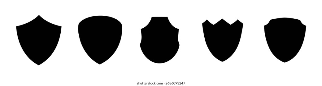 Set von Vintage-Label und Badges Shape-Kollektion. Unterschiedliche Schildsymbole setzen, Schilder schützen. Schilder schützen Symbolsammlung für verschiedene Schilde. Vektorgrafik 