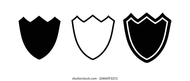 Set von Vintage-Label und Badges Shape-Kollektion. Unterschiedliche Schildsymbole setzen, Schilder schützen. Schilder schützen Symbolsammlung für verschiedene Schilde. Vektorgrafik 