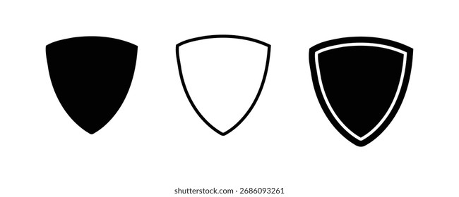 Set von Vintage-Label und Badges Shape-Kollektion. Unterschiedliche Schildsymbole setzen, Schilder schützen. Schilder schützen Symbolsammlung für verschiedene Schilde. Vektorgrafik 