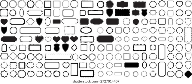 Set of vintage label and badges shape collections Vector illustration Frames vector