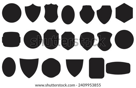 Set of vintage label and badges shape collections. Vector illustration. Black template for patch, insignias, overlay.