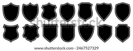 Set of vintage label and badges shape collections. Vector illustration. Black template for patch, insignias, overlay.	