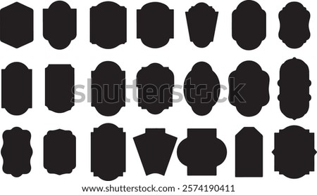 Set of vintage label and badges shape collections. Vector illustration on white background