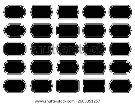 Set of vintage label and badges shape collections. Vector illustration. Black template for patch, insignias, overlay. Vector-EPS 10
