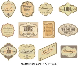 Set of vintage label badges. Vector retro badges collection