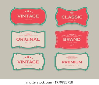 Set of vintage label design.