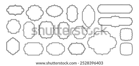 Set of vintage label and frame isolated on white background. frame ornament arch border set.clip art frame label decoration

Keywords language: English