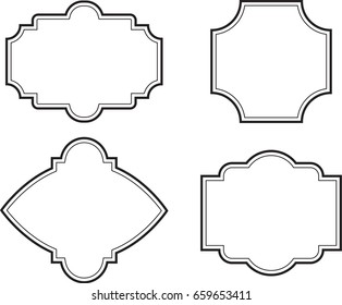 Set of vintage label frames