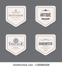 set of vintage label old fashion badge. banner illustration vector.