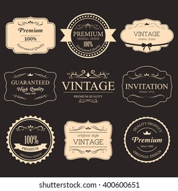 set of vintage label old fashion.Premium label style retro.