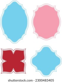 Set of vintage label shapes