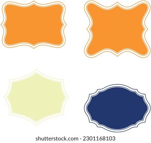 Set of vintage label shapes