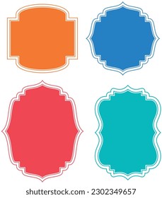 Set of vintage label shapes