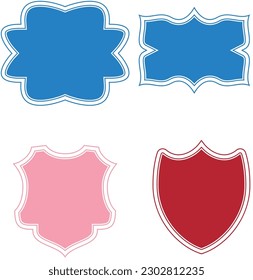 Set of vintage label shapes