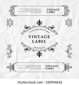 Set of vintage label templates.