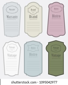 Set of vintage label vector illustration layout template design