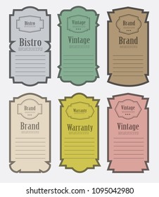 Set of vintage label vector illustration layout template design