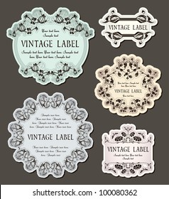 set of vintage labels