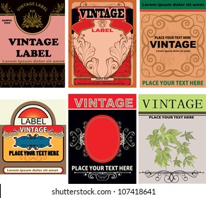 set of vintage labels