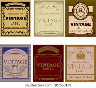 set of vintage labels