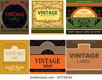 set of vintage labels