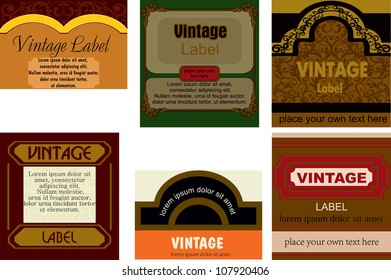 set of vintage labels