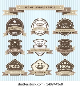 Set of vintage labels