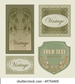 set vintage labels