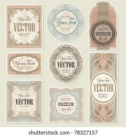 set vintage labels