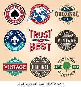 Set of Vintage Labels. Also available in black and white.