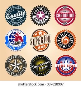 Set of Vintage Labels. Also available in black and white.