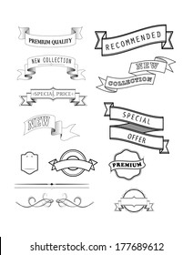 set of vintage labels and banners, vector illustration