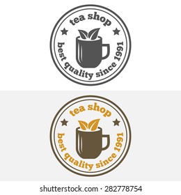Set of vintage labels, emblems, and logo templates of coffee shop, tea shop, cafe, cafeteria, bar or restaurant
