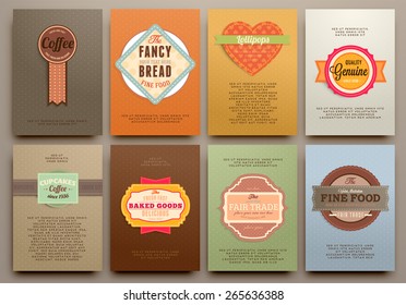 Set of Vintage Labels, Frames and Brochures. Vector Design Templates Collection for Banners, Flyers, Placards and Posters. Retro Backgrounds.