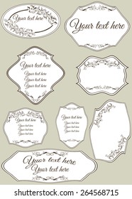Set of vintage labels / framework. Calligraphic design elements.