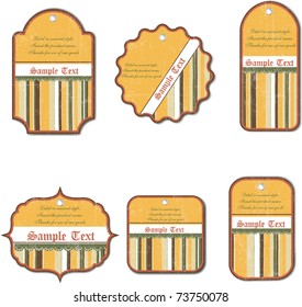 set of vintage labels isolated on white background
