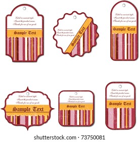 set of vintage labels isolated on white background