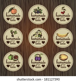 Set of vintage labels for jam