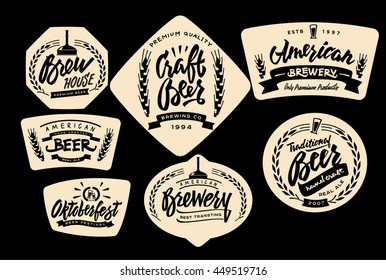 Set of Vintage Labels, Logo Templates For Beer House, Brewing Company, Pub, Bar