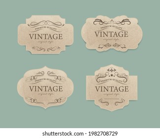 Set of vintage labels old fashion. banner illustration vector.