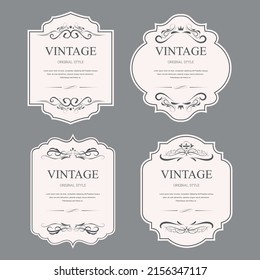 set of vintage labels old fashion. banner illustration vector.