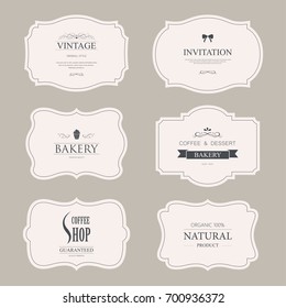 set of vintage labels old fashion. banner illustration vector.